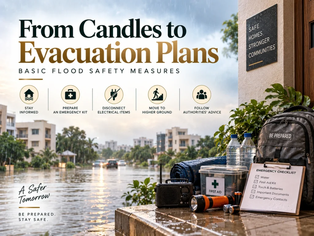 Flood safety measures and home preparedness during heavy rain