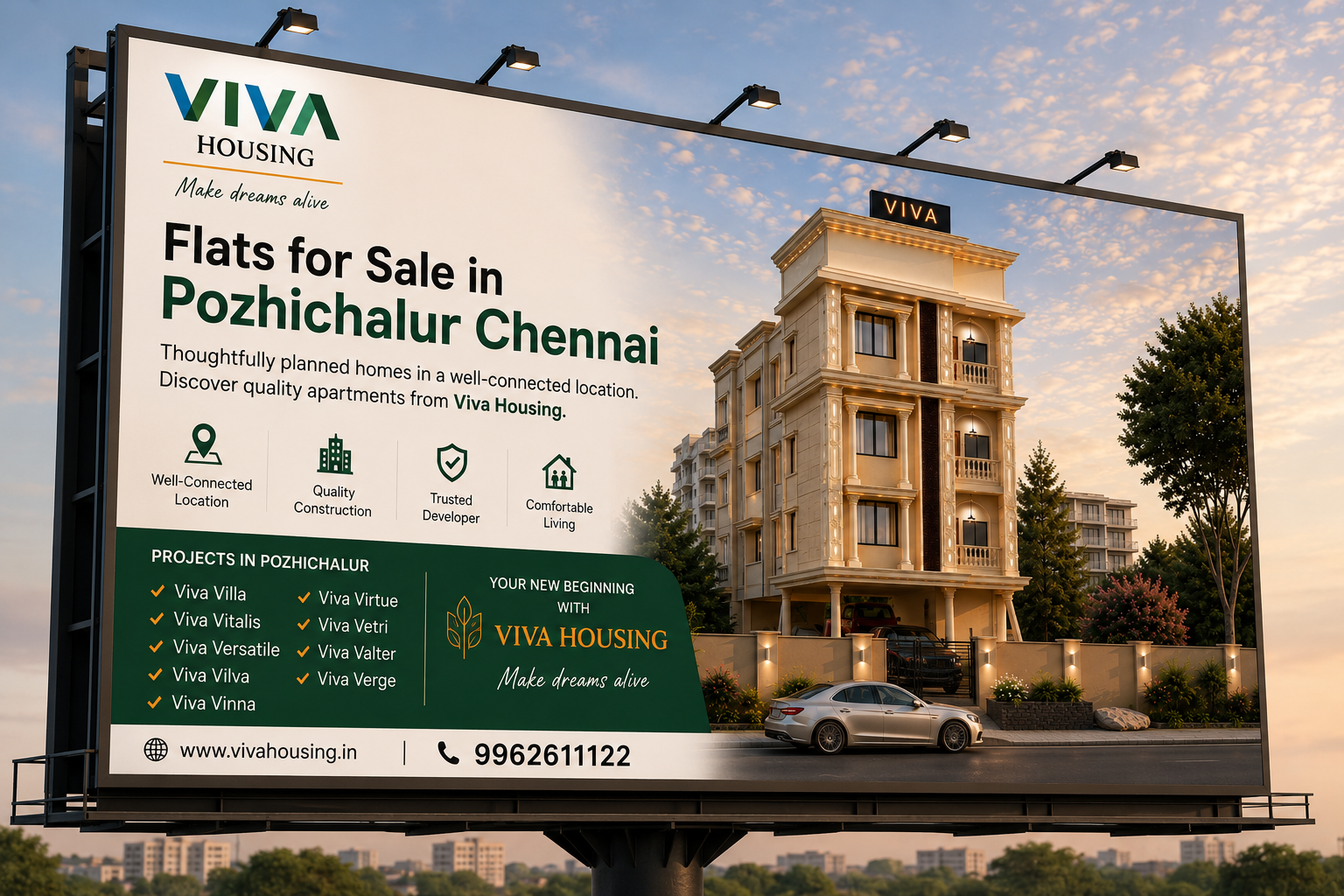Flats for sale in Pozhichalur Chennai by Viva Housing